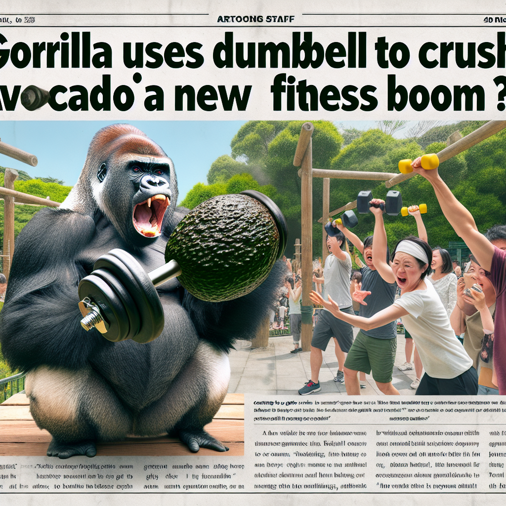 ゴリラがダンベルを使ってアボカドを潰す：新たなフィットネスブームの予感？