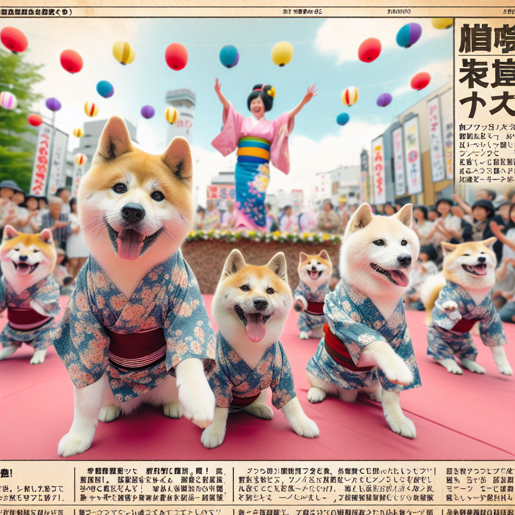 秋田犬がよさこいダンスに挑戦！ワッショイ祭りで犬たちが主役に