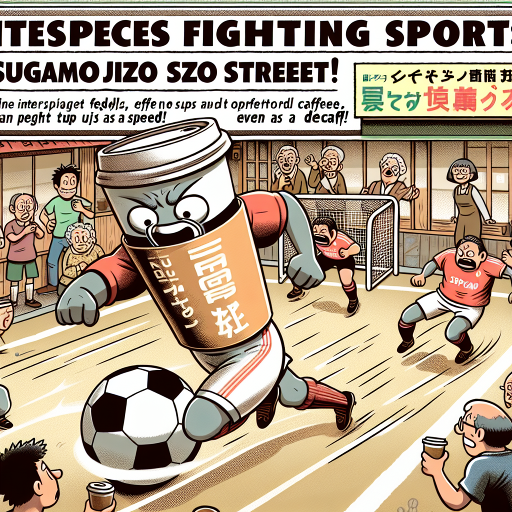 巣鴨地蔵通りで異種格闘技戦！コーヒーカップがスピーディーなドリブルで魅了